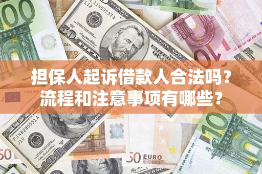 济南担保人起诉借款人合法吗？流程和注意事项有哪些？